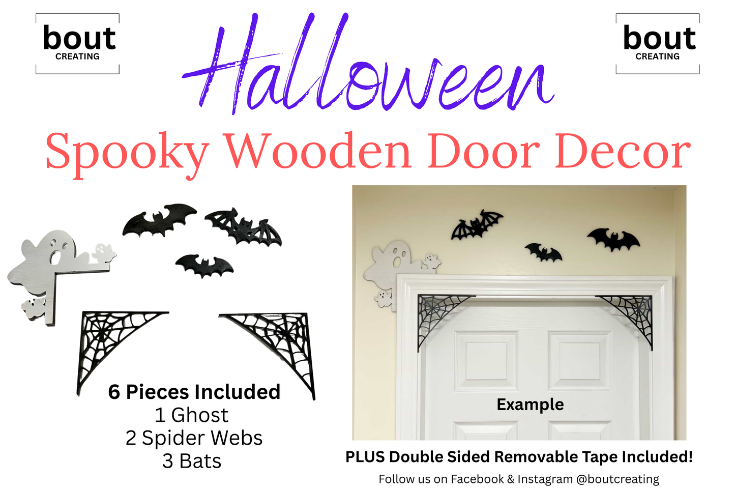 Spooky Wooden Door Decor
