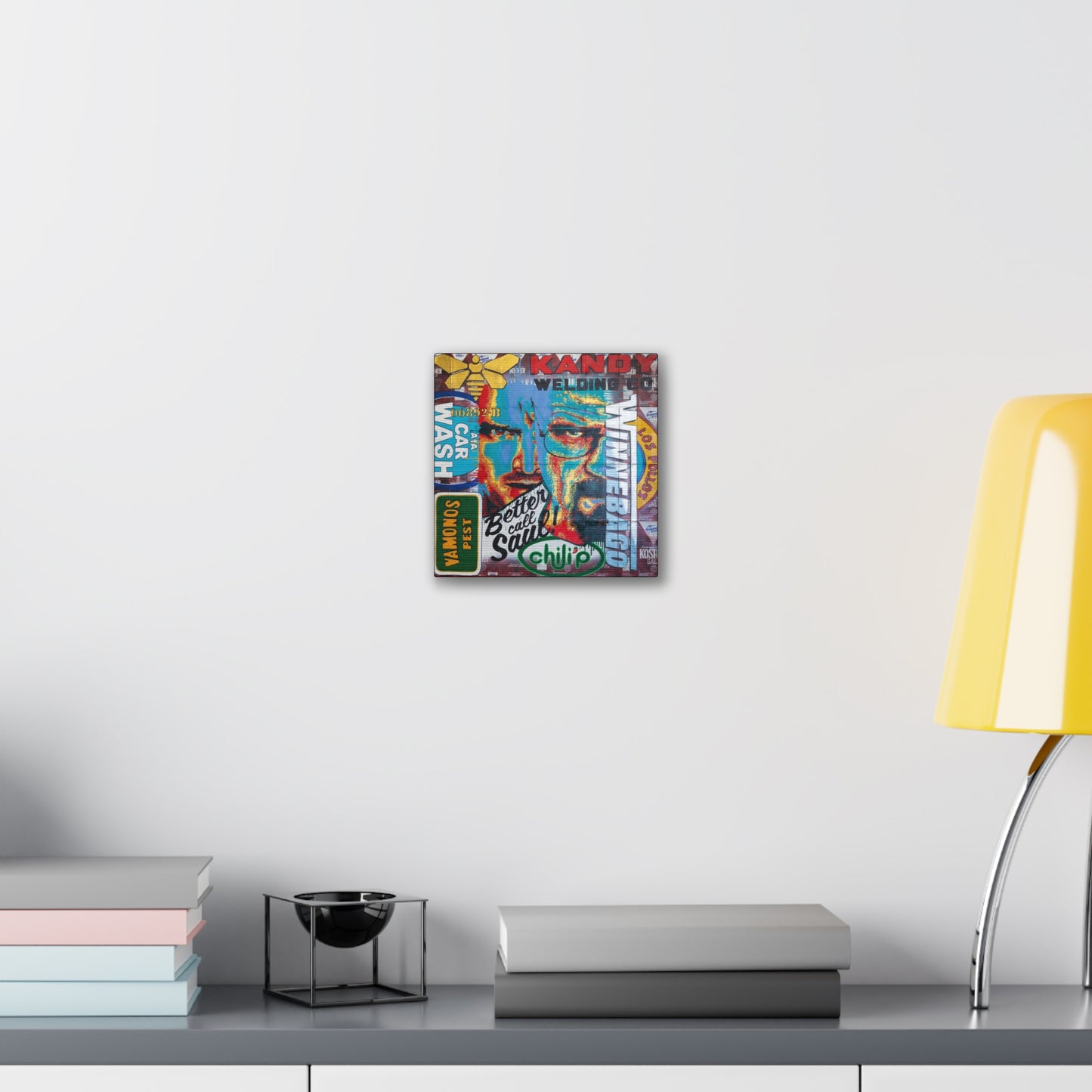 A colorful canvas gallery wrap featuring characters from Breaking Bad.