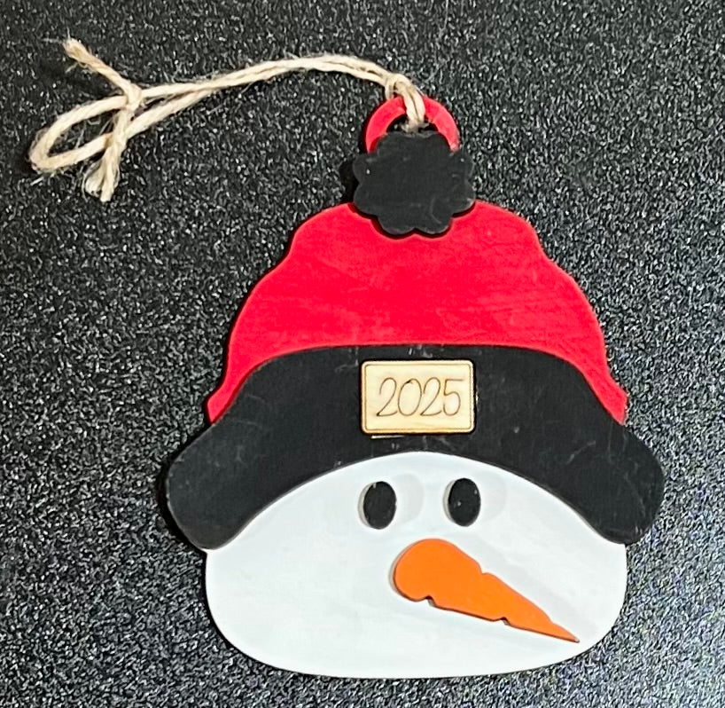 UPaint Snowman Ornament Kit DIY Wood With Paint And Brush