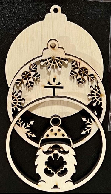 Layered UNFINISHED U-Paint Christmas Ornaments