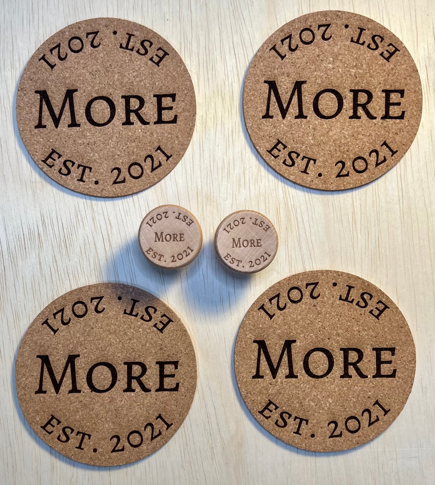 Wine Lover Set - Customized Coasters & Cork Stoppers