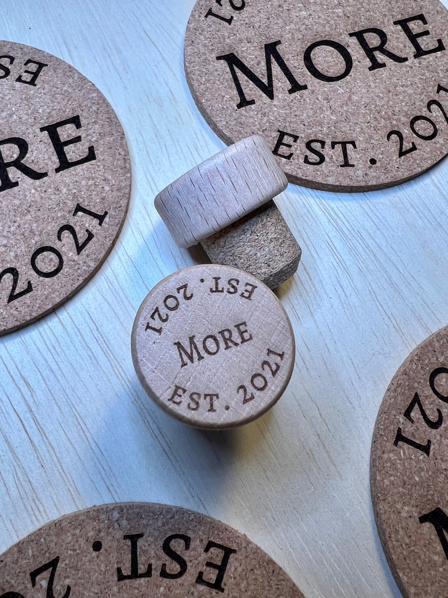 Wine Lover Set - Customized Coasters & Cork Stoppers